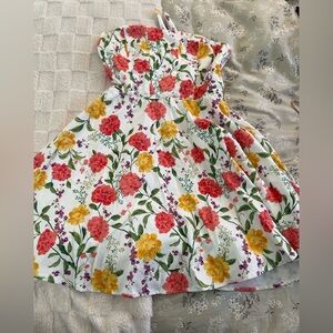 Miami Floral Dress in White, Red, and Yellow